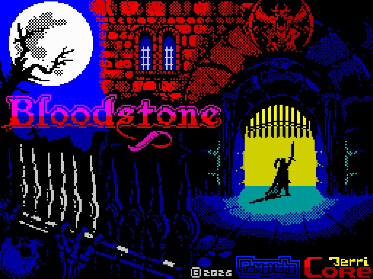 Bloodstone ZX Spectrum 128K gothic platformer hero image