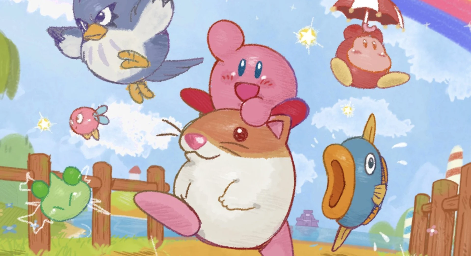 Kirby Dream Land 2 and 3 PC port announcement alongside a countdown timer and a cease-and-desist silhouette